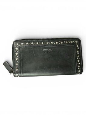 Jimmy Choo FILIPA Starry Night Japan Exclusive Black Leather Star Studded Wallet